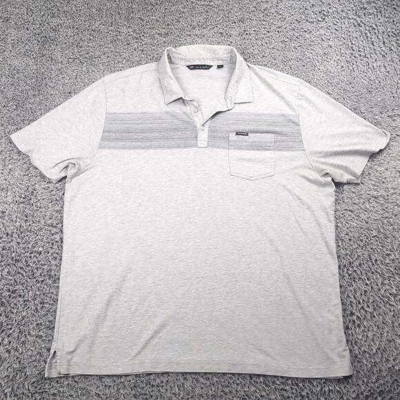 Travis Mathew Shirt Men 2XL XXL Gray Performance Preppy Casual Golf Short Sleeve - Picture 1 of 6